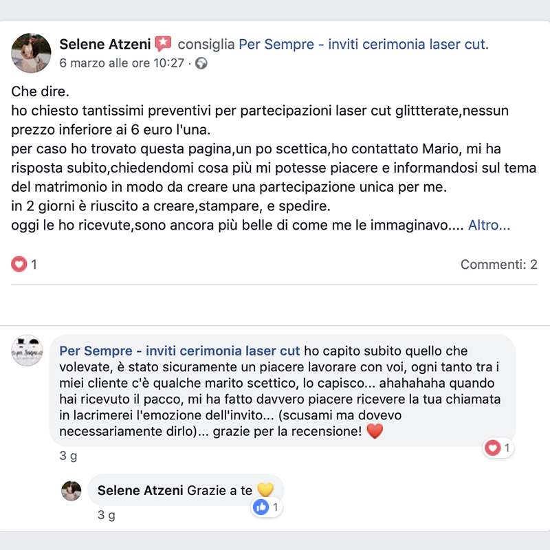 Persempre Inviti E Partecipazioni Laser Cut